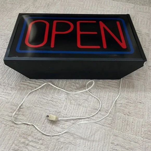 Vintage OPEN light up sign, approx 21”x13”x4.5”